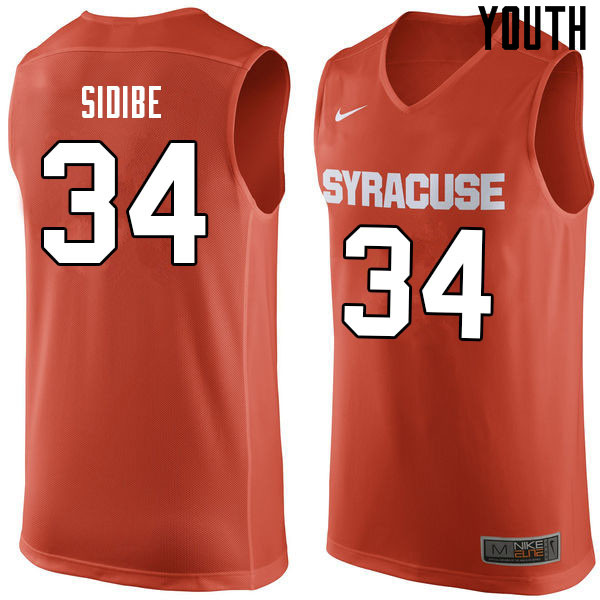 Youth #34 Bourama Sidibe Syracuse Orange College Basketball Jerseys Sale-Orange